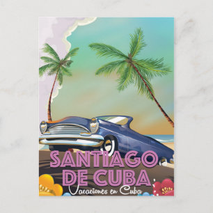 Cartão Postal Cartaz de viagem antigo de Santiago de Cuba