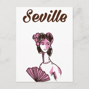 Cartão Postal Cartaz de viagem antigo de Sevilha Espanha