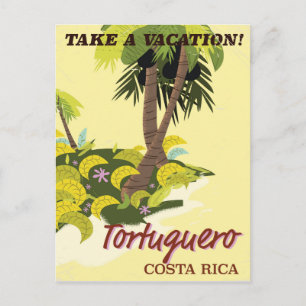 Cartão Postal Cartaz de viagem antigo de Tortuguero, Costa Rica