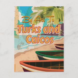 Cartão Postal Cartaz de Viagem Antigo de Turks e Caicos