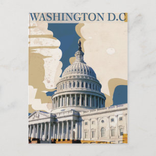 Cartão Postal Cartaz de Viagem Antigo de Washington D.C