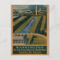 Cartaz de Viagem Antigo de Washington DC