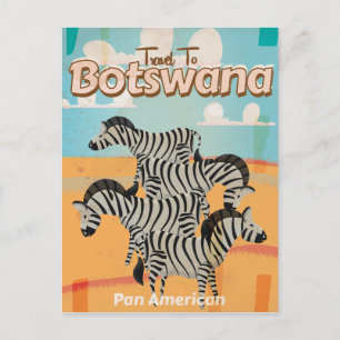 Cartão Postal Cartaz de Viagem Antigo do Botsuana