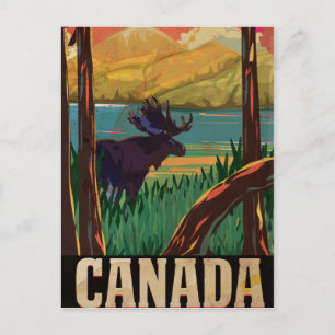 Cartão Postal Cartaz de Viagem Antigo do Canadá