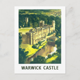 Cartão Postal Cartaz de Viagem Antigo do Castelo de Warwick