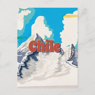Cartão Postal Cartaz de Viagem Antigo do Chile
