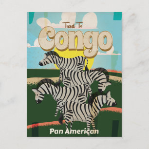 Cartão Postal Cartaz de viagem antigo do Congo.