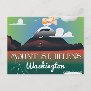 Cartão Postal Cartaz de viagem antigo do Monte St. Helens.
