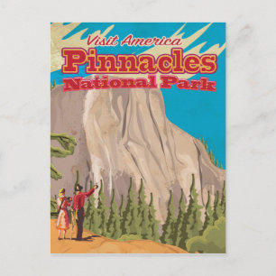 Cartão Postal Cartaz de Viagem Antigo do Parque Nacional Pinnacl