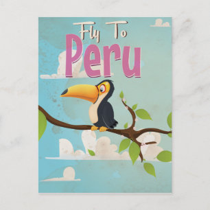 Cartão Postal Cartaz de Viagem Antigo do Peru