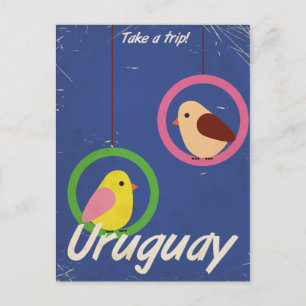 Cartão Postal cartaz de viagem antigo do Uruguai