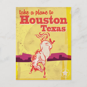 Cartão Postal Cartaz de Viagem Antigo Houston, Texas