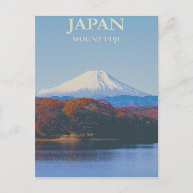 Cartão Postal Cartaz de Viagem Antigo Monte Fuji Japão (Frente)