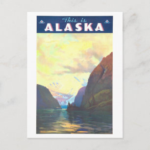 Cartão Postal Cartaz de Viagem Antigo para Alasca