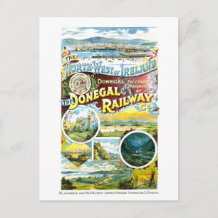 Cartão Postal Cartaz de Viagem Antigo para Donegal Railway Co.