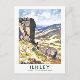 Cartão Postal Cartaz de Viagem Antigo para Ilkley na Inglaterra
