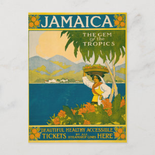 Cartão Postal Cartaz de Viagem Antigo para Jamaica