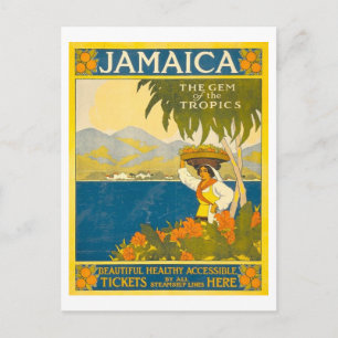Cartão Postal Cartaz de Viagem Antigo para Jamaica