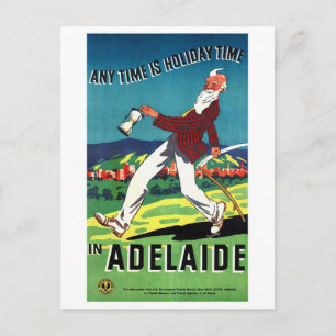 Cartão Postal Cartaz de Viagem Antigo Restaurado Adelaide Austrá