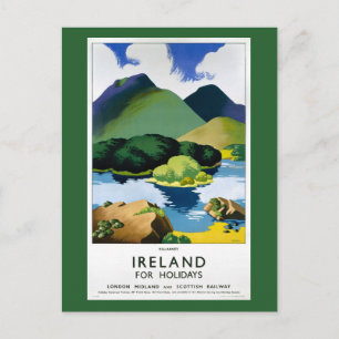 Cartão Postal Cartaz de Viagem Antigo Restaurado Killarney Irlan