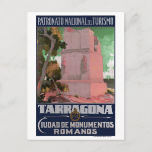 Cartão Postal Cartaz de Viagem Antigo Restaurado Tarragona Espan