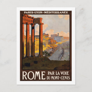 Cartão Postal Cartaz de Viagem Antigo,Roma