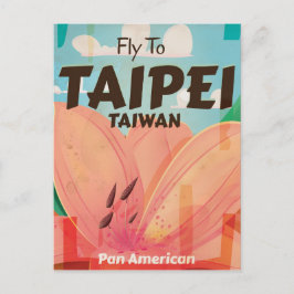Cartão Postal Cartaz de Viagem Antigo Taipei, Taiwan
