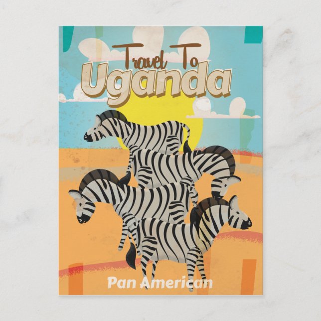 Cartão Postal Cartaz de Viagem Antigo Uganda (Frente)