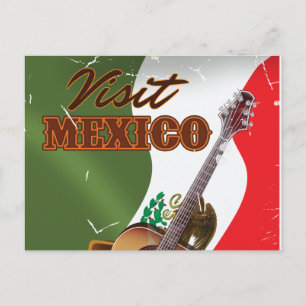 Cartão Postal Cartaz de viagem antigo Visite o México