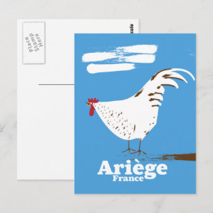Cartão Postal Cartaz de viagem Ariège França.