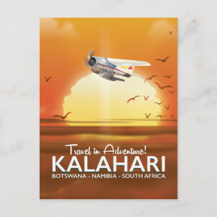 Cartão Postal cartaz de viagem Aventura no Deserto do Kalahari