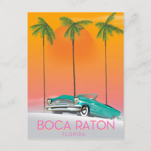 Cartão Postal Cartaz de viagem Boca Raton Flórida.