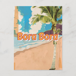 Cartão Postal Cartaz de viagem Bora Bora Vintage