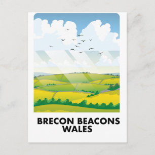 Cartão Postal cartaz de viagem Brecon Beacons País de Gales