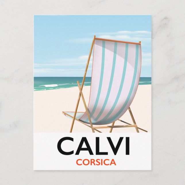 Cartão Postal Cartaz de viagem Calvi Córsega (Frente)