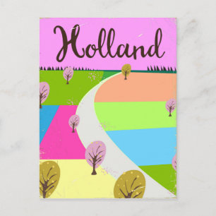 Cartão Postal cartaz de viagem campos da Holanda