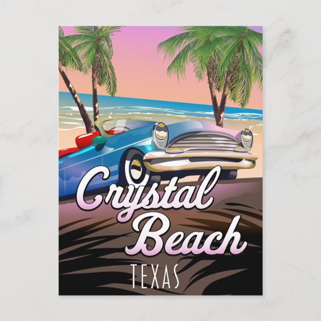 Cartão Postal Cartaz de viagem Crystal Beach Texas (Frente)