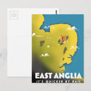 Cartão Postal Cartaz de viagem da Ânglia Oriental.