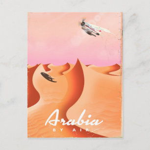 Cartão Postal Cartaz de viagem da Arábia De Avião