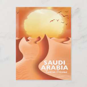 Cartão Postal Cartaz de viagem da Arábia Saudita de avião