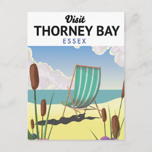 Cartão Postal Cartaz de viagem da baía de Thorney, litoral de Es