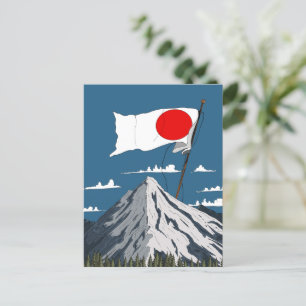 Cartão Postal Cartaz de viagem da bandeira japonesa