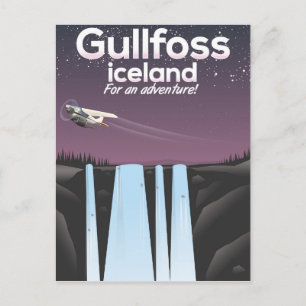 Cartão Postal Cartaz de viagem da Cachoeira Gullfoss Islândia
