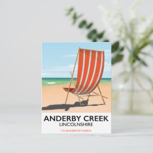 Cartão Postal cartaz de viagem da costa de Alderby