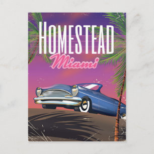Cartão Postal Cartaz de viagem da década de 80 Homestead Flórida