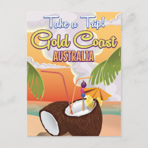 Cartão Postal Cartaz de viagem da Gold Coast, Austrália