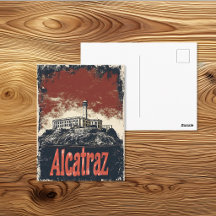 Cartaz de Viagem da Ilha de Alcatraz Vintage
