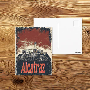 Cartão Postal Cartaz de Viagem da Ilha de Alcatraz Vintage