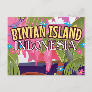 Cartão Postal cartaz de viagem da ilha de Bintan Indonésia