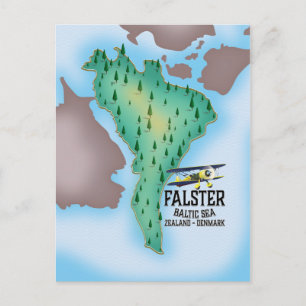 Cartão Postal Cartaz de viagem da ilha Falster Dinamarca.